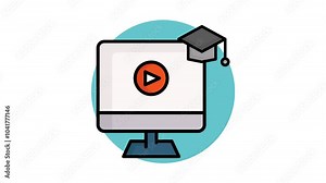 Online course animated icon. suitable for user interface, provide visual feedback, etc. icon related to online course and education