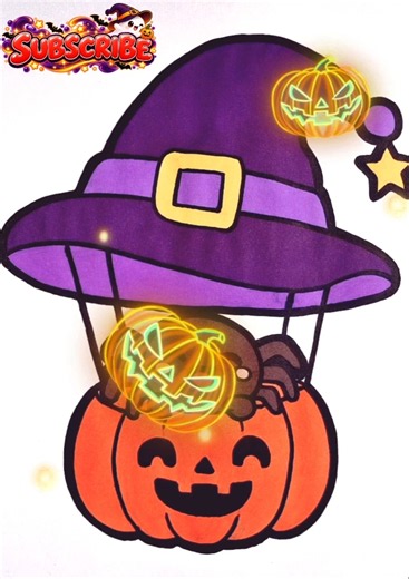 How to Draw a Cute Halloween Spider & Pumpkin 🎃🕷️ | Easy Drawing #shorts #halloween #drawing #art