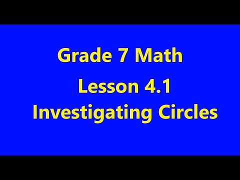 Grade 7 Math Lesson 4.1 Investigating Circles