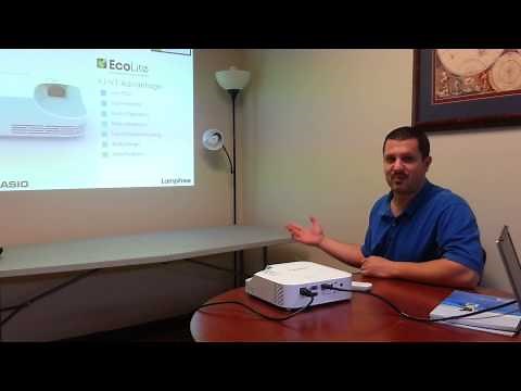 Casio XJ-V1 laser projector review/demo ( lampfree )