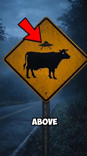The Creepy UFO Cow Road Sign