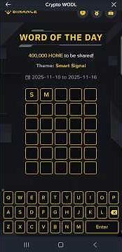 Binance Crypto WODL Answer Today | Word Of The Day | Smart Signal 12 Nov 2025