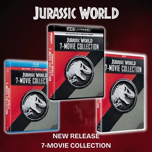 Studio Distribution Services (SDS) | The Jurassic World 7-film Collection is now on DVD, Blu-ray and 4K Ultra HD - bring it home today!⁠ ⁠ ⁠ From the opening of the first theme... | Instagram