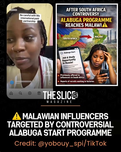 The Alabuga Start programme, which previously contacted influencers in South Africa offering jobs and study opportunities in Russia, has now reportedly begun emailing Malawian influencers. 👀▪️The programme became controversial in SA after reports that some recruits ended up working in factories instead of the jobs they were promised.