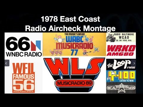 1978 Eastern USA Top 40 Radio Aircheck Montage WABC WLUP WNBC WFIL WGAR WHYI WQXI WLS WPRO & more