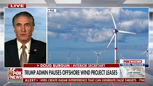 🚨WIND PROJECT PAUSE: Secretary Doug Burgum explains how offshore wind farms can pose a serious national security threat to the United States. | America's Newsroom