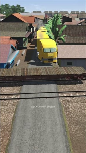 Kereta Api Melintas Di Kejar 2 Truk & Kereta Cc201 #railroad #railtrack #train #railway