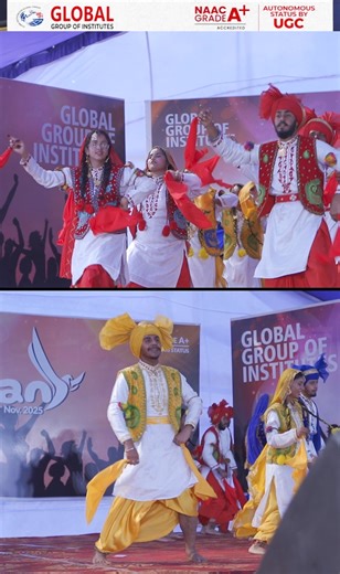 Experience the pure spirit of Punjab through this powerful Bhangra performance showcased at Udaan 2025, the annual Techno-Cultural Festival of Global Group of Institutes, Amritsar! This energetic performance brought the entire crowd to life with its dynamic moves, vibrant expressions, and authentic Punjabi folk rhythm. The performer’s coordination, stamina, and stage presence made this Bhangra act one of the standout moments of the festival. Immerse yourself in the beats, energy, and excitement 
