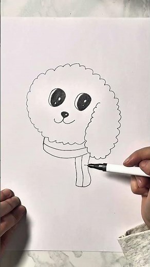 Easy Cute Puppy Drawing 🐶❄️