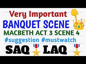 WORKBOOK SOLUTIONS 🏆 MACBETH ACT 3 SCENE 4📍 BANQUET SCENE 📍SAQ 📍 LAQ 📍ISC CLASS 12 📍