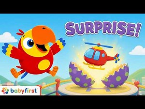 Surprise Eggs with Larry! Learn Vehicles, Animals, Music & First Words for Toddlers | BabyFirst