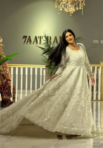 Stunning White Bridal Dress for Walima by 7AATRANG