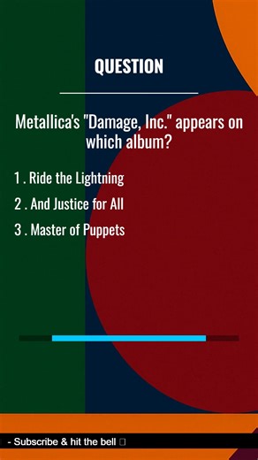 Test your music knowledge with today’s quiz and see if you can get all the answers right. 👉 Watch the video and play along. 👉 Drop your score in the comments – did you ace it or did this one trick you? 👉 Share with all your friends who are fans of Metallica as much as you do. 🔗 More music quizzes on https://go.radiovideo.music/quizzes __________________ Every day, we Select the Best in Music for your Curious Ears & Eyes | RadioVideo.Music