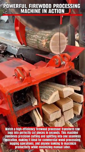 Powerful Firewood Processing Machine in Action #woodworking #carpentry #wood