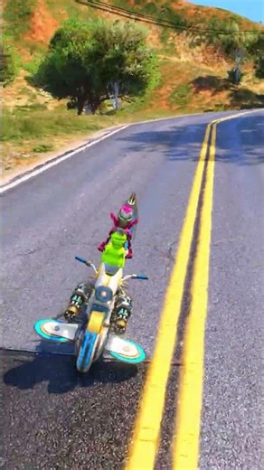 GTA V Hulk spiderman create a new magical bike #gta #gta5 #shorts #shortsfeed #spiderman