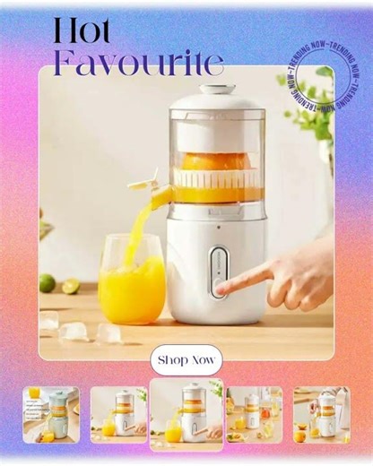 Portable Wireless Electric Juicer - USB Mini Fruit Squeezer