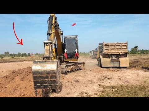 Excavator and Dump Truck Working Non-Stop | Construction Site Video