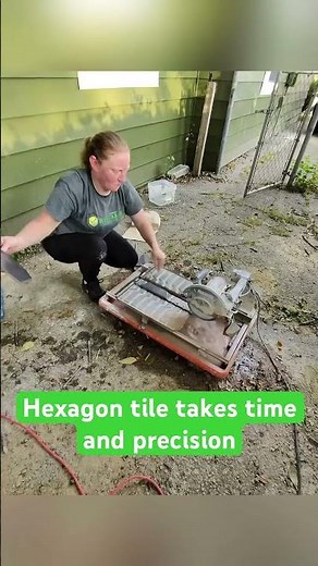 Clean cuts, perfect fit ✨ Watch how we make hexagon tile look easy!