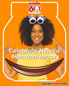 Happy Nutella® 60th anniversary! 🎉 After years of spreading positivity all over the world, the best way to celebrate is with people who make you smile! So, join the celebration and let’s spread smiles together 😉 Discover more at nutella.com #Nutella #GiveANutellaSmile | Nutella