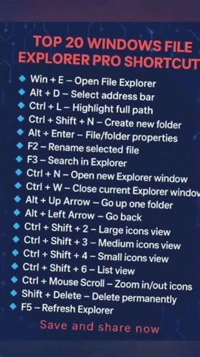 🚀 Boost Your Productivity with the Top 20 Windows Explorer Shortcut Keys #WindowsTips #explorer