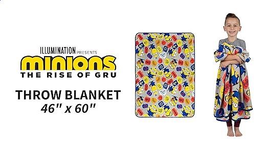 Minions Kids Bedding Plush Throw Blanket 46\" x 60\"