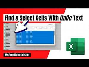 How to Find and Select Italic Text in Excel