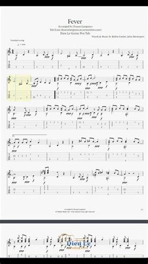 Fever - Acoustic Guitar Arrangement