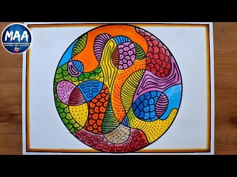 Bhat chitra | Bhat chitra drawing easy | Geometry design drawing | ભાતચિત્ર | Circle Geometry art