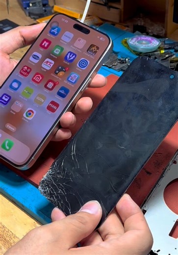 15 pro max ដូរតួ ដូរអេក្រង់ស៊ីន នឹងការងារជួសជុលសរុបថ្ងៃ 02/01/26🙏🥰📲🛠️ #វីហ្វិច #vfix #phonerepair #phoneservice #smartiphone