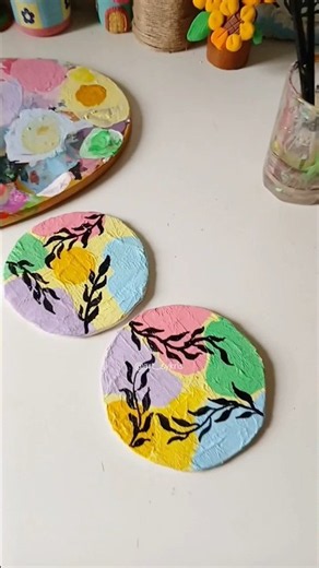 DIY Colorful Abstract Wall decor ✨ | Easy Room Decor #diy #shorts #bohoart #abstractart