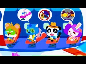 Baby Bus - Baby Panda's Airport Game Video | little panda Cool Flight Journey and Safety Tips