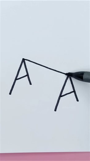 Easy drawing with the letter A #drawing #howtodraw #letter #shorts