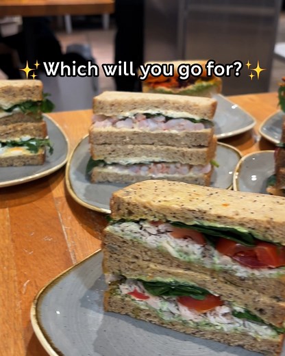 NEW in the M&S Café... our incredible new sandwich and toastie range! 😱🥪🌟 We've got something for literally EVERYONE... which will you be trying?! 👇 🌿 Plant Kitchen Vegan Very Veggie Toastie – with seasoned butternut squash, red onion petals, red & yellow peppers, vegan feta cheese & black olives with red pepper tapenade & a herby vegan dressing between sourdough bread 🍅 Made Without Gluten & Wheat Mozzarella, Tomato & Basil Pesto Toastie 🌯 Smoky Chipotle Chicken Wrap 🐔 Chicken & Basil S