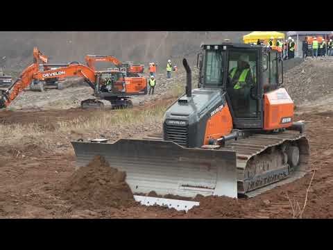 Testing out the Develon DD130 dozer equipped with Leica Geosystems 3D machine control