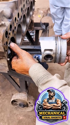 Unbelievable Piston Installation Perfect Fit by Local Mechanic – Next Level Skills! #shorts #viral
