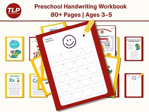 Preschool Handwriting Workbook | 80  Pages Tracing Letters & Numbers (printable PDF) - Etsy