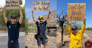WATCH: Behind Phoenix Fire Department's new 'firefighter with a sign' safety campaign