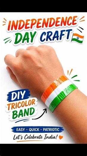 👉 🇮🇳 Make This Tricolor Hand Band in 5 Minutes! | Easy 15 August Craft for Kids #shorts #shortsfeed