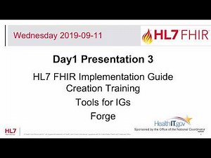 Tools for Implementation Guides - Forge - FHIR Implementation Guide Creation Training