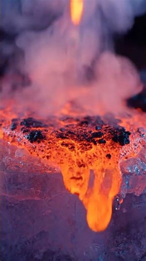 “Hot meets cold — the most mesmerizing reaction caught in 4K 🔥🧊”
