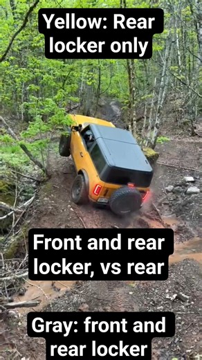 Front and rear locker vs only rear #fordbronco #bronco #offroad #4wd