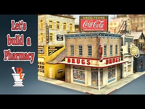 Building a Pharmacy for our model railroad layout.