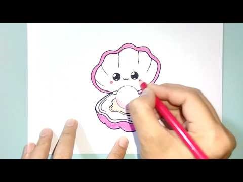 How to Draw Seashell Pearl Easy and Beautiful