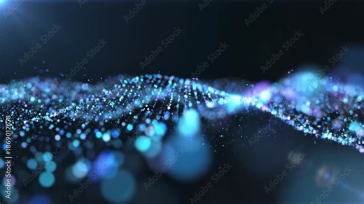 Blue technology sensation particle wave