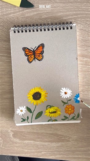 Butterfly on flowers #acrylicpainting