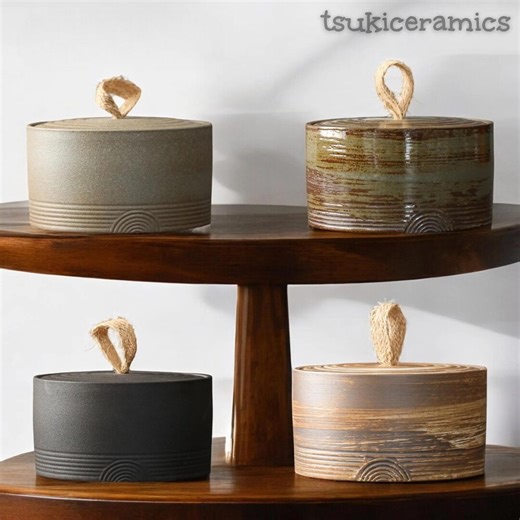 Handmade Japanese Ceramic Storage Box With Lid – Rustic Stoneware Canister – Airtight Tea, Coffee & Sugar Container – Wabi-sabi Gift - Etsy