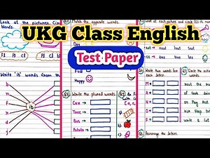 UKG English Worksheet | UKG English Question Paper | UKG English Test Paper|UKG @peehuandrudracorner