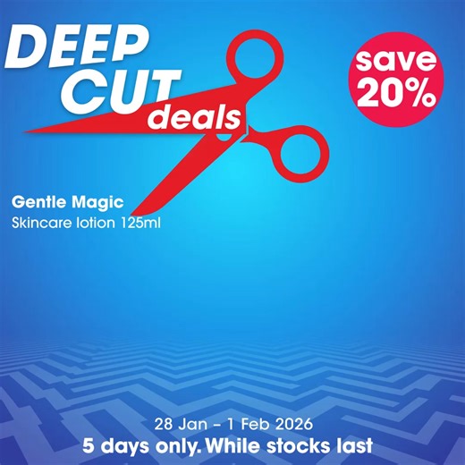 Magic, but make it gentle! ✨ Glow-ups don’t have to be harsh. Enjoy 20% OFF Gentle Magic from 28 Jan – 1 Feb and treat your skin to some seriously soft love. 💛 -> bit.ly/4qccSlL #Clicks #Clicks Beauty #DeepCutDeals #GentleMagic | Clicks