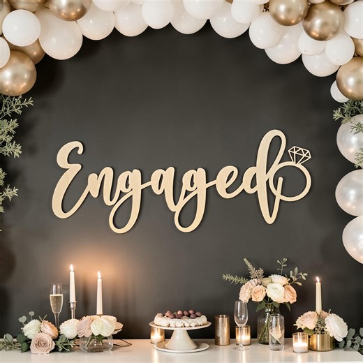 Engaged Sign: Engagement Party Decor | She Said Yes Backdrop | Bridal Celebration - Etsy