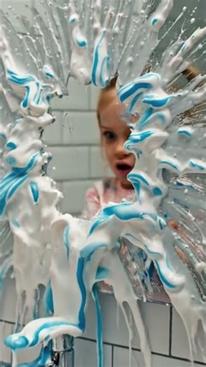 Cute girl with toothpaste Explosion 💥💥🦷🪥. #kids#funny#laugh#happy